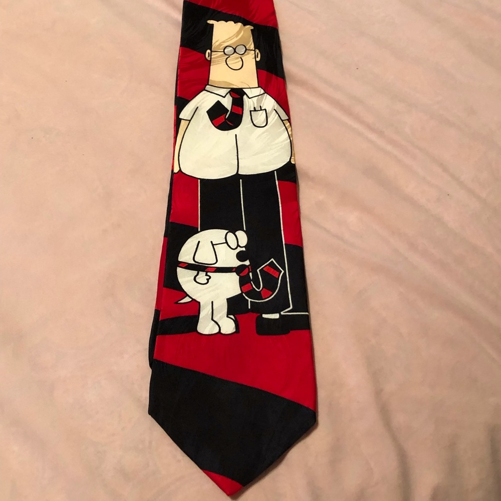 Dilbert Red and Black Tie